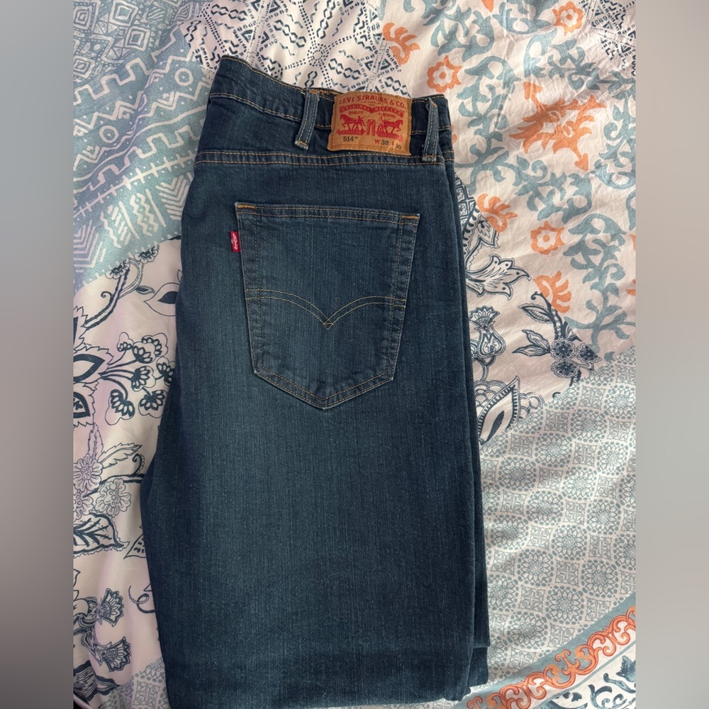 Levi's 514 Blue Straight Jeans Classic Style 38/30